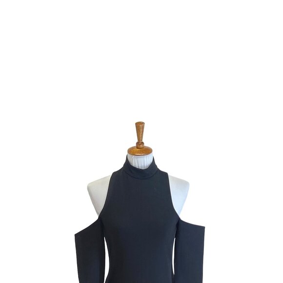 By the way Noella Cold Shoulder Dress Black Size XS NWT Cocktail Minimalist Boho - Picture 4 of 15